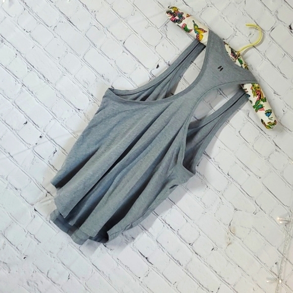 2015 Victoria's Secret Heather Gray Logo Spellout Loose Fit Racerback Tank Top S - Picture 9 of 13